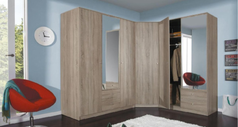 SZAFA DWUDRZWIOWA Z LUSTREM I SZUFLADAMI OPTIMO OP3 - Dąb Sonoma Meblar PŁYTA LAMINOWANA SZAFA DWUDRZWIOWA Z LUSTREM I SZUFLADAMI OPTIMO OP3 - Dąb Sonoma Meblar PŁYTA LAMINOWANA