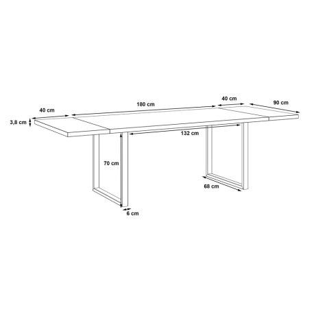 Forte TABLES TBLT483-C826 Stół nierozkładany+system wydłużający Forte TABLES TBLT483-C826 Stół nierozkładany+system wydłużający