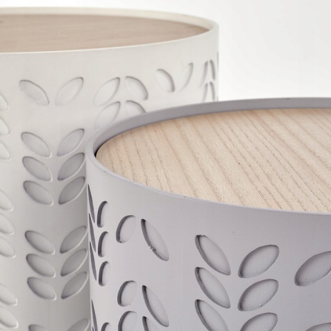 Halmar ława ALBA zestaw 2 z pojemnikiem MDF lakierowany lite drewno biały / popielaty fi39 i fi35 Halmar ława ALBA zestaw 2 z pojemnikiem MDF lakierowany lite drewno biały / popielaty fi39 i fi35