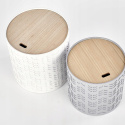 Halmar ława ALBA zestaw 2 z pojemnikiem MDF lakierowany lite drewno biały / popielaty fi39 i fi35 Halmar ława ALBA zestaw 2 z pojemnikiem MDF lakierowany lite drewno biały / popielaty fi39 i fi35