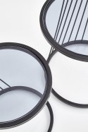 Halmar ława ANTILLA zestaw 2, stelaż stal malowana proszkowo czarny/ blat szkło dymiony fi50 i fi42 Halmar ława ANTILLA zestaw 2, stelaż stal malowana proszkowo czarny/ blat szkło dymiony fi50 i fi42