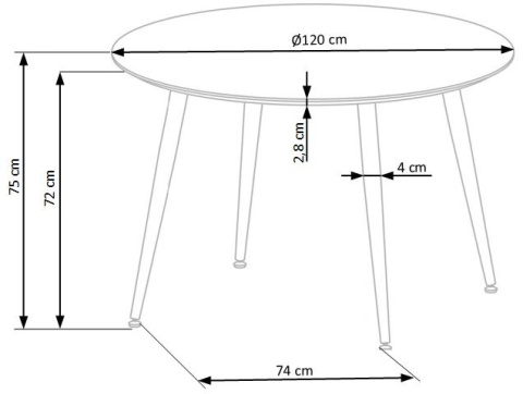 Halmar stół okrągły do jadalni EMBOS MDF lakier czarny nogi metal czarno złoty fi120 Halmar stół okrągły do jadalni EMBOS MDF lakier czarny nogi metal czarno złoty fi120