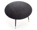 Halmar stół okrągły do jadalni EMBOS MDF lakier czarny nogi metal czarno złoty fi120