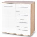KOMODA Z SZUFLADAMI LIMA KM-2 DĄB SONOMA / BIAŁY POŁYSK Halmar PŁYTA LAMNOWANA OBRZEŻA ABS KOMODA Z SZUFLADAMI LIMA KM-2 DĄB SONOMA / BIAŁY POŁYSK Halmar PŁYTA LAMNOWANA OBRZEŻA ABS
