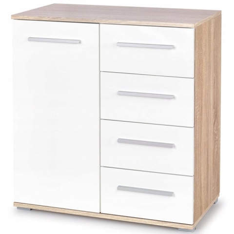 KOMODA Z SZUFLADAMI LIMA KM-2 DĄB SONOMA / BIAŁY POŁYSK Halmar PŁYTA LAMNOWANA OBRZEŻA ABS KOMODA Z SZUFLADAMI LIMA KM-2 DĄB SONOMA / BIAŁY POŁYSK Halmar PŁYTA LAMNOWANA OBRZEŻA ABS