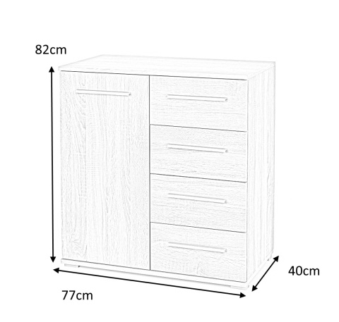KOMODA Z SZUFLADAMI LIMA KM-2 DĄB SONOMA płyta laminowana OBRZEŻA ABS Halmar KOMODA Z SZUFLADAMI LIMA KM-2 DĄB SONOMA płyta laminowana OBRZEŻA ABS Halmar