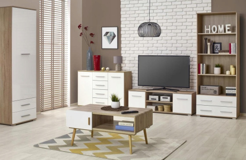 KOMODA LIMA KM-3 Halmar DĄB SONOMA / BIAŁA WYSOKI POŁYSK PŁYTA LAMINOWANA OBRZEŻA ABS KOMODA LIMA KM-3 Halmar DĄB SONOMA / BIAŁA WYSOKI POŁYSK PŁYTA LAMINOWANA OBRZEŻA ABS