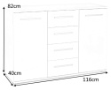 KOMODA LIMA KM-4 Z SZUFLADAMI DĄB SONOMA / BIAŁY POŁYSK 116x40 płyta meblowa laminowana OBRZEŻA ABS Halmar KOMODA LIMA KM-4 Z SZUFLADAMI DĄB SONOMA / BIAŁY POŁYSK 116x40 płyta meblowa laminowana OBRZEŻA ABS Halmar