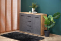 Halmar komoda LIMA KM-4 dąb wotan/popielaty 116x40 płyta meblowa laminowana obrzeża ABS z szufladami Halmar komoda LIMA KM-4 dąb wotan/popielaty 116x40 płyta meblowa laminowana obrzeża ABS z szufladami