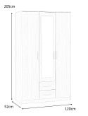 Halmar szafa trzydrzwiowa LIMA S3 dąb sonoma / lustro płyta meblowa laminowana obrzeża ABS Halmar szafa trzydrzwiowa LIMA S3 dąb sonoma / lustro płyta meblowa laminowana obrzeża ABS