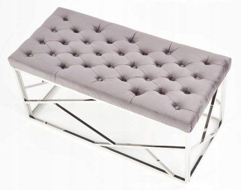 Halmar ławka MILAGRO stelaż - stal chromowana srebrny, siedzisko tapicerowane - velvet popielaty 98x44 Halmar ławka MILAGRO stelaż - stal chromowana srebrny, siedzisko tapicerowane - velvet popielaty 98x44