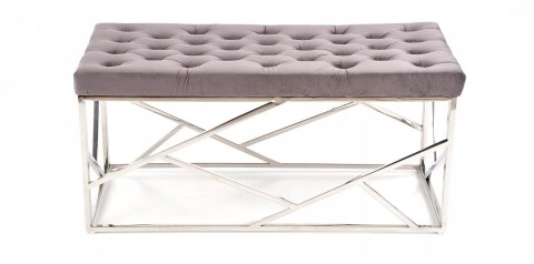 Halmar ławka MILAGRO stelaż - stal chromowana srebrny, siedzisko tapicerowane - velvet popielaty 98x44 Halmar ławka MILAGRO stelaż - stal chromowana srebrny, siedzisko tapicerowane - velvet popielaty 98x44