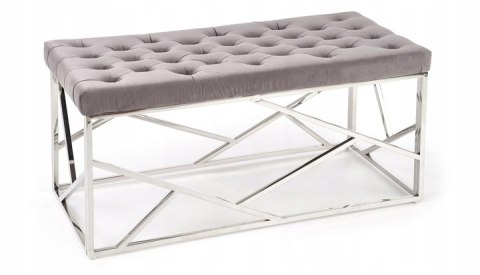 Halmar ławka MILAGRO stelaż - stal chromowana srebrny, siedzisko tapicerowane - velvet popielaty 98x44 Halmar ławka MILAGRO stelaż - stal chromowana srebrny, siedzisko tapicerowane - velvet popielaty 98x44