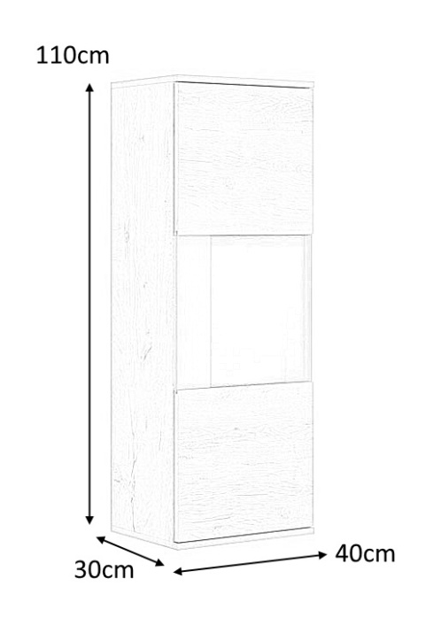 Halmar witryna NEST W-1 MDF fornir dąb lefkas/ czarny Halmar witryna NEST W-1 MDF fornir dąb lefkas/ czarny