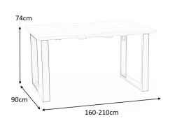 Halmar stół VENOM 160-210 MDF fornir+ABS Dąb wotan