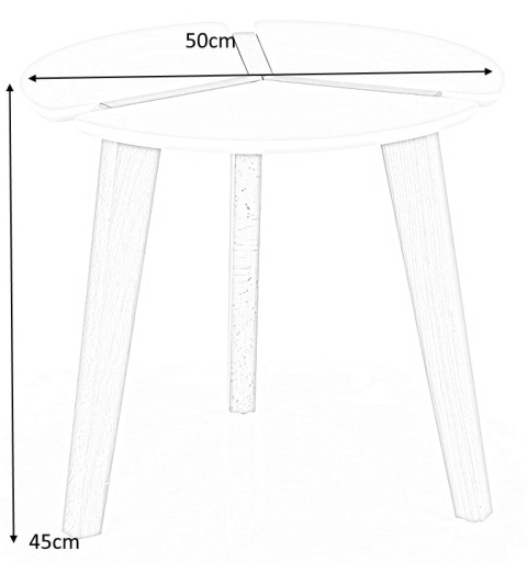 Halmar ława ZETA popiel MDF lakier, drewno buk fi50 Halmar ława ZETA popiel MDF lakier, drewno buk fi50