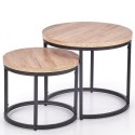 ŁAWA OKRĄGŁA ZESTAW 2 szt. OREO MDF okleinowany DĄB SAN REMO / stal malowana proszkowo CZARNY fi53 Halmar ŁAWA OKRĄGŁA ZESTAW 2 szt. OREO MDF okleinowany DĄB SAN REMO / stal malowana proszkowo CZARNY fi53 Halmar