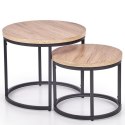 ŁAWA OKRĄGŁA ZESTAW 2 szt. OREO MDF okleinowany DĄB SAN REMO / stal malowana proszkowo CZARNY fi53 Halmar ŁAWA OKRĄGŁA ZESTAW 2 szt. OREO MDF okleinowany DĄB SAN REMO / stal malowana proszkowo CZARNY fi53 Halmar