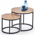 ŁAWA OKRĄGŁA ZESTAW 2 szt. OREO MDF okleinowany DĄB SAN REMO / stal malowana proszkowo CZARNY fi53 Halmar ŁAWA OKRĄGŁA ZESTAW 2 szt. OREO MDF okleinowany DĄB SAN REMO / stal malowana proszkowo CZARNY fi53 Halmar