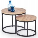 ŁAWA OKRĄGŁA ZESTAW 2 szt. OREO MDF okleinowany DĄB SAN REMO / stal malowana proszkowo CZARNY fi53 Halmar ŁAWA OKRĄGŁA ZESTAW 2 szt. OREO MDF okleinowany DĄB SAN REMO / stal malowana proszkowo CZARNY fi53 Halmar