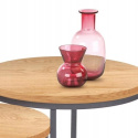 ŁAWA OKRĄGŁA ZESTAW 2 szt. stolik OREO MDF laminat DĄB ZŁOTY / stal malowana proszkowo CZARNY fi 53 Halmar ŁAWA OKRĄGŁA ZESTAW 2 szt. stolik OREO MDF laminat DĄB ZŁOTY / stal malowana proszkowo CZARNY fi 53 Halmar