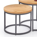 ŁAWA OKRĄGŁA ZESTAW 2 szt. stolik OREO MDF laminat DĄB ZŁOTY / stal malowana proszkowo CZARNY fi 53 Halmar ŁAWA OKRĄGŁA ZESTAW 2 szt. stolik OREO MDF laminat DĄB ZŁOTY / stal malowana proszkowo CZARNY fi 53 Halmar