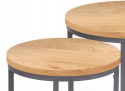 ŁAWA OKRĄGŁA ZESTAW 2 szt. stolik OREO MDF laminat DĄB ZŁOTY / stal malowana proszkowo CZARNY fi 53 Halmar ŁAWA OKRĄGŁA ZESTAW 2 szt. stolik OREO MDF laminat DĄB ZŁOTY / stal malowana proszkowo CZARNY fi 53 Halmar