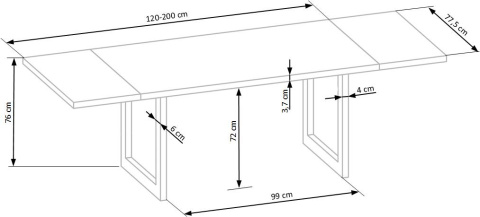 Halmar stół RADUS 120x78 drewno lite - dębowe kolor: dąb naturalny Halmar stół RADUS 120x78 drewno lite - dębowe kolor: dąb naturalny