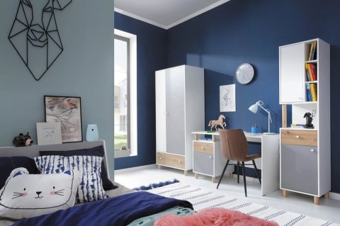 PÓŁKA WISZĄCA ZAMYKANA MEBLAR MŁODZIEŻOWA FARO System FR13 - Biały Lux / Dąb Artisan / Szary DO POKOJU SALONU DLA DZIECKA PÓŁKA WISZĄCA ZAMYKANA MEBLAR MŁODZIEŻOWA FARO System FR13 - Biały Lux / Dąb Artisan / Szary DO POKOJU SALONU DLA DZIECKA