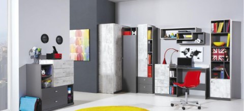 Meblar meble młodzieżowe Półka ścienna TABLO System TA11 - Grafit / Enigma płyta laminowana wykończona obrzeżem ABS Meblar meble młodzieżowe Półka ścienna TABLO System TA11 - Grafit / Enigma płyta laminowana wykończona obrzeżem ABS