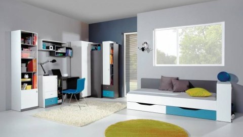 SZAFA DWUDRZWIOWA NA UBRANIA Z SZUFLADAMI TABLO System TA3 Meblar meble młodzieżowe - GRAFIT / ENIGMA LAMINAT obrzeża ABS SZAFA DWUDRZWIOWA NA UBRANIA Z SZUFLADAMI TABLO System TA3 Meblar meble młodzieżowe - GRAFIT / ENIGMA LAMINAT obrzeża ABS