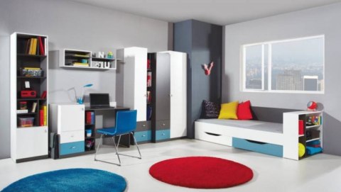SZAFA DWUDRZWIOWA NA UBRANIA Z SZUFLADAMI TABLO System TA3 Meblar meble młodzieżowe - GRAFIT / ENIGMA LAMINAT obrzeża ABS SZAFA DWUDRZWIOWA NA UBRANIA Z SZUFLADAMI TABLO System TA3 Meblar meble młodzieżowe - GRAFIT / ENIGMA LAMINAT obrzeża ABS