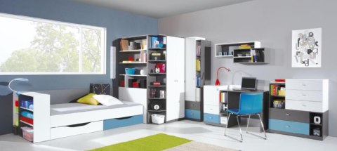 SZAFA DWUDRZWIOWA NA UBRANIA Z SZUFLADAMI TABLO System TA3 Meblar meble młodzieżowe - GRAFIT / ENIGMA LAMINAT obrzeża ABS SZAFA DWUDRZWIOWA NA UBRANIA Z SZUFLADAMI TABLO System TA3 Meblar meble młodzieżowe - GRAFIT / ENIGMA LAMINAT obrzeża ABS