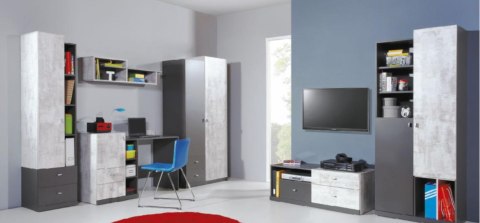SZAFA DWUDRZWIOWA NA UBRANIA Z SZUFLADAMI TABLO System TA3 Meblar meble młodzieżowe - GRAFIT / ENIGMA LAMINAT obrzeża ABS SZAFA DWUDRZWIOWA NA UBRANIA Z SZUFLADAMI TABLO System TA3 Meblar meble młodzieżowe - GRAFIT / ENIGMA LAMINAT obrzeża ABS
