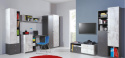 Meblar Meble młodzieżowe Komoda TABLO System TA7 - Grafit / Biały Lux / Atlantic płyta laminowana obrzeża ABS szuflady półki Meblar Meble młodzieżowe Komoda TABLO System TA7 - Grafit / Biały Lux / Atlantic płyta laminowana obrzeża ABS szuflady półki