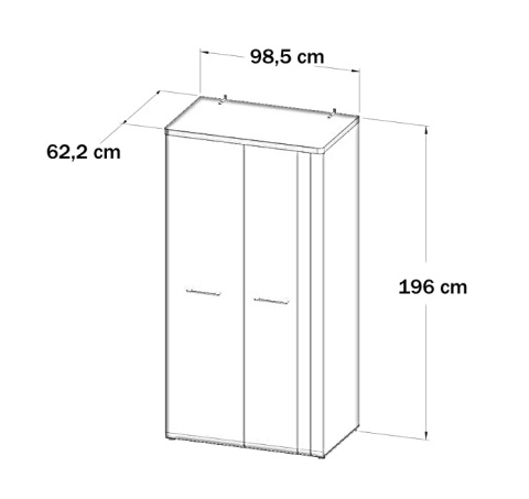 Meble Forte TULUZA TUZS821B-C843 Szafa ubraniowa Biały/Dąb Artisan Meble Forte TULUZA TUZS821B-C843 Szafa ubraniowa Biały/Dąb Artisan