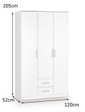 Halmar szafa LIMA S-3 biały/lustro MDF laminat+ABS Halmar szafa LIMA S-3 biały/lustro MDF laminat+ABS