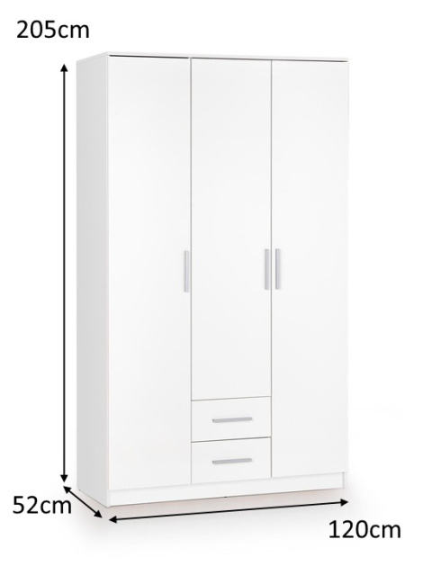 Halmar szafa LIMA S-3 biały/lustro MDF laminat+ABS Halmar szafa LIMA S-3 biały/lustro MDF laminat+ABS