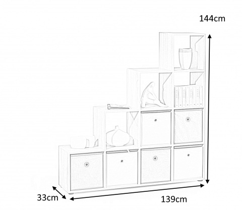 Halmar regał LUINI dąb sonoma-MDF laminowany139x33 Halmar regał LUINI dąb sonoma-MDF laminowany139x33