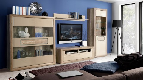 Meble Forte TIZIANO TZB01-P82 Półka wisząca Dąb antyczny/Beż połysk Meble Forte TIZIANO TZB01-P82 Półka wisząca Dąb antyczny/Beż połysk
