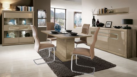 Meble Forte TIZIANO TZV54B-P82 Witryna Dąb antyczny/Beż połysk Meble Forte TIZIANO TZV54B-P82 Witryna Dąb antyczny/Beż połysk