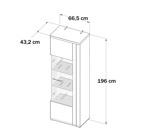 Meble Forte TULUZA TUZV811RB-C843 Witryna P Biały/Dąb Artisan Meble Forte TULUZA TUZV811RB-C843 Witryna P Biały/Dąb Artisan