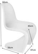 D2.DESIGN Krzesło Balance PP białe tworzywo PP nowoczesnr stabilne i wygodne kształt litery S D2.DESIGN Krzesło Balance PP białe tworzywo PP nowoczesnr stabilne i wygodne kształt litery S
