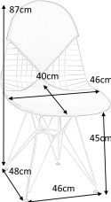 D2.DESIGN Krzesło Net double czarna poduszka