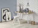 BIURKO Z SZUFLADAMI B33 Halmar DĄB SONOMA / BIAŁE materiał: MDF laminowany / STAL malowana proszkowo / BLAT SZKŁO BIURKO Z SZUFLADAMI B33 Halmar DĄB SONOMA / BIAŁE materiał: MDF laminowany / STAL malowana proszkowo / BLAT SZKŁO