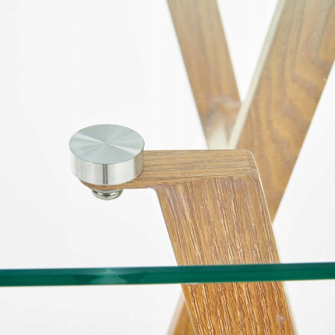Halmar biurko B35 nogi dąb miodowy-stal malowana, szkło 120x60, szkło Halmar biurko B35 nogi dąb miodowy-stal malowana, szkło 120x60, szkło