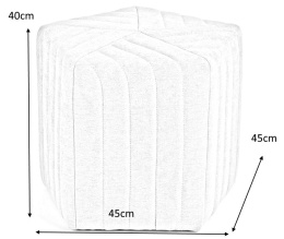 Halmar pufa HEXA 2 tkanina, kolor popielaty 45x45