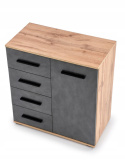 Halmar komoda LIMA KM-2 dąb wotan / popielaty, płyta meblowa laminowana obrzeża ABS 77x40 Halmar komoda LIMA KM-2 dąb wotan / popielaty, płyta meblowa laminowana obrzeża ABS 77x40