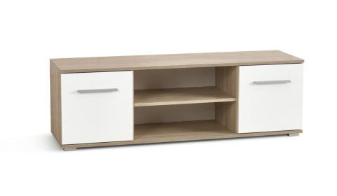 SZAFKA STOJĄCA RTV LIMA RTV1 Halmar DĄB SONOMA / BIAŁY MDF laminowany połysk, obrzeża ABS 137x40 SZAFKA STOJĄCA RTV LIMA RTV1 Halmar DĄB SONOMA / BIAŁY MDF laminowany połysk, obrzeża ABS 137x40