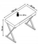 Halmar biurko B31 MDF lakier biały-stal chromowana 120x55, szuflada